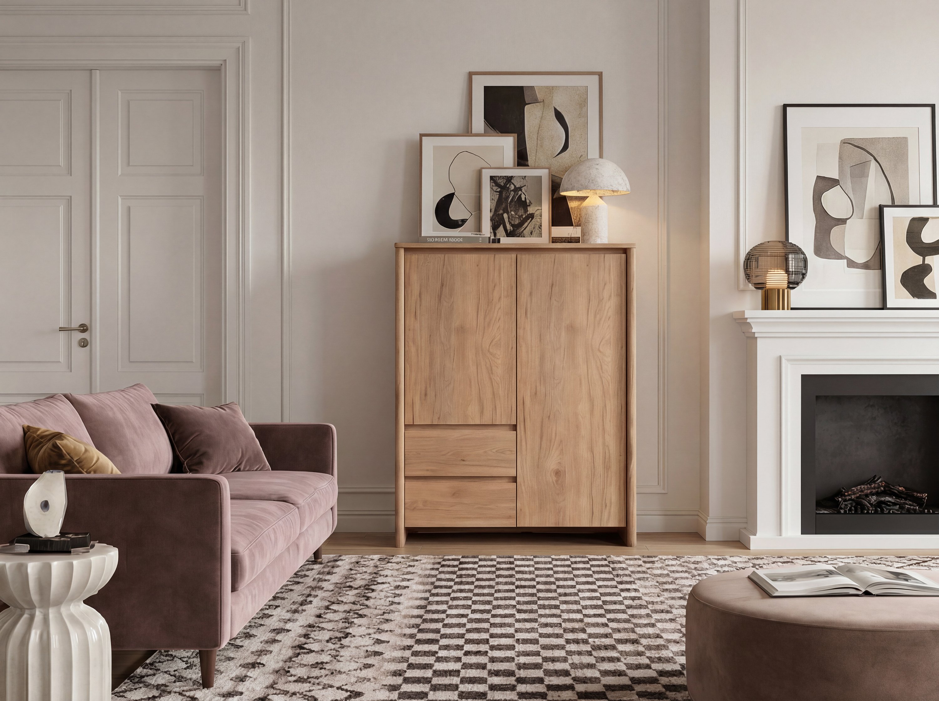 Genf Highboard Wildeiche Braun (Jackson Hickory)