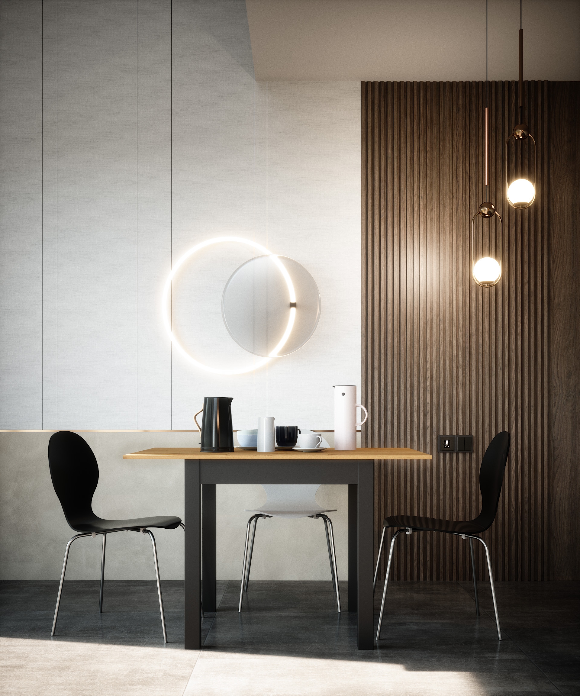 Esstisch Noa 80 cm Anthrazit/Wildeiche