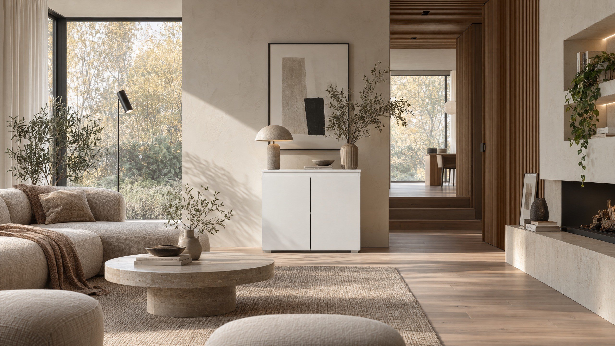 Nikita.one Kommode weiß mit 2 Türen, im Wohnzimmer