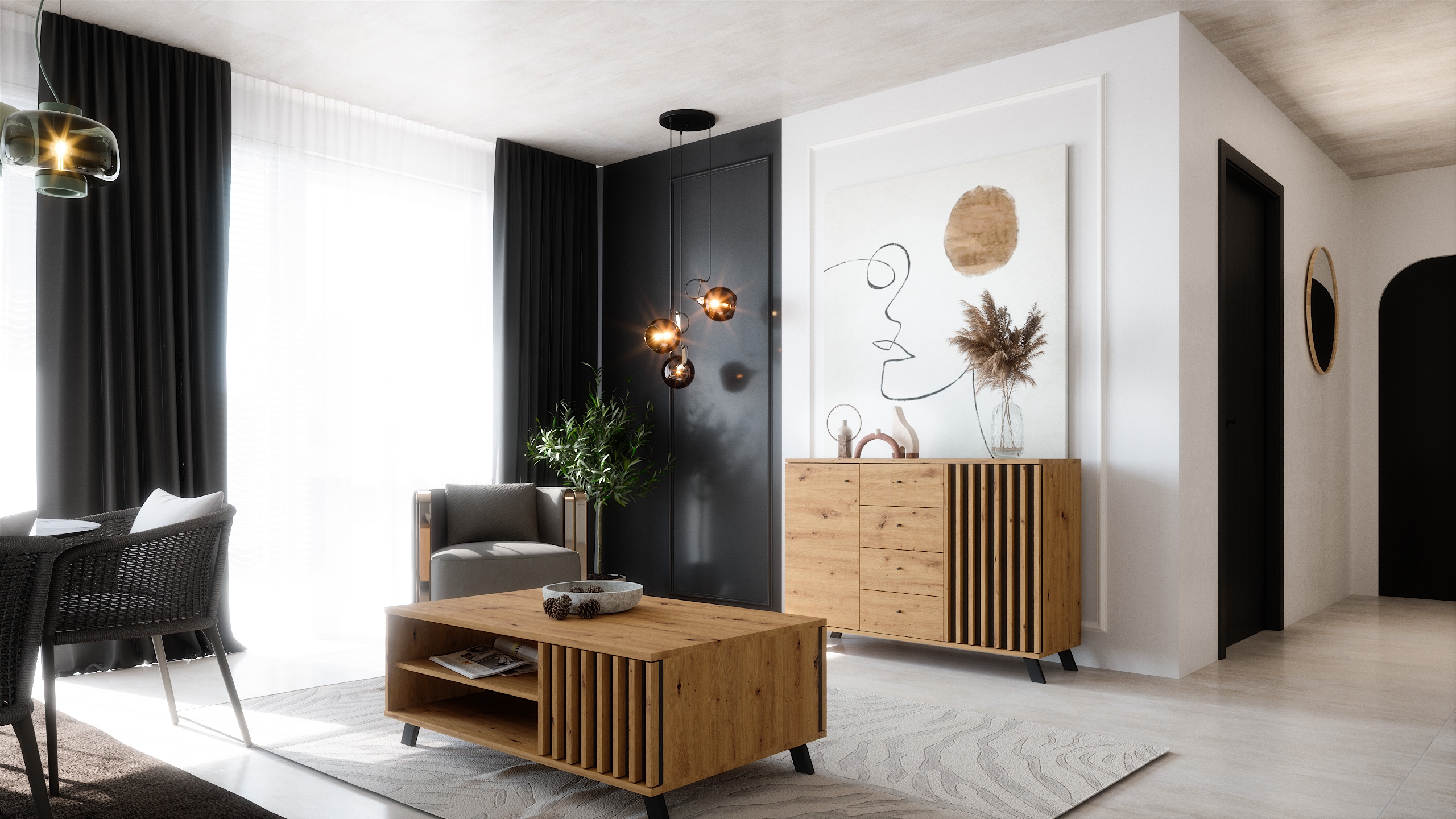 Kommode Barea Wildeiche/Anthrazit